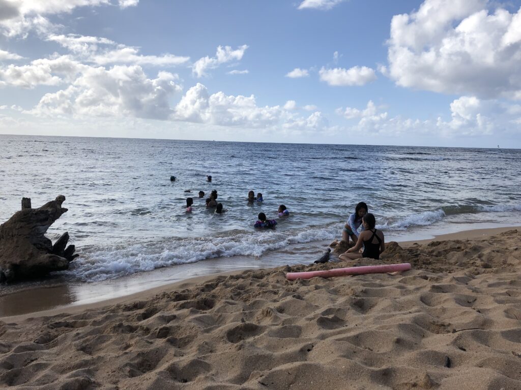 Haleiwa Beach is perfect for little kids to play, swim, and relax on the sand.