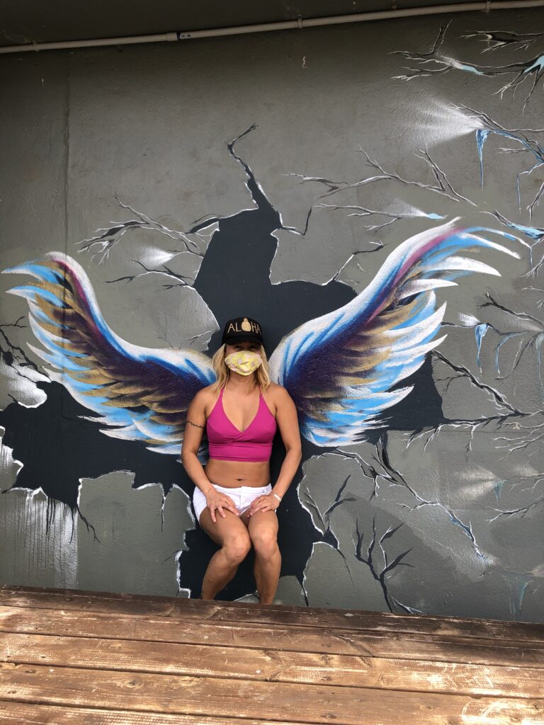 North Shore Surf Shop has these pair or wings that is an instagram worthy photo spot . They even had a bench out for short people like me.