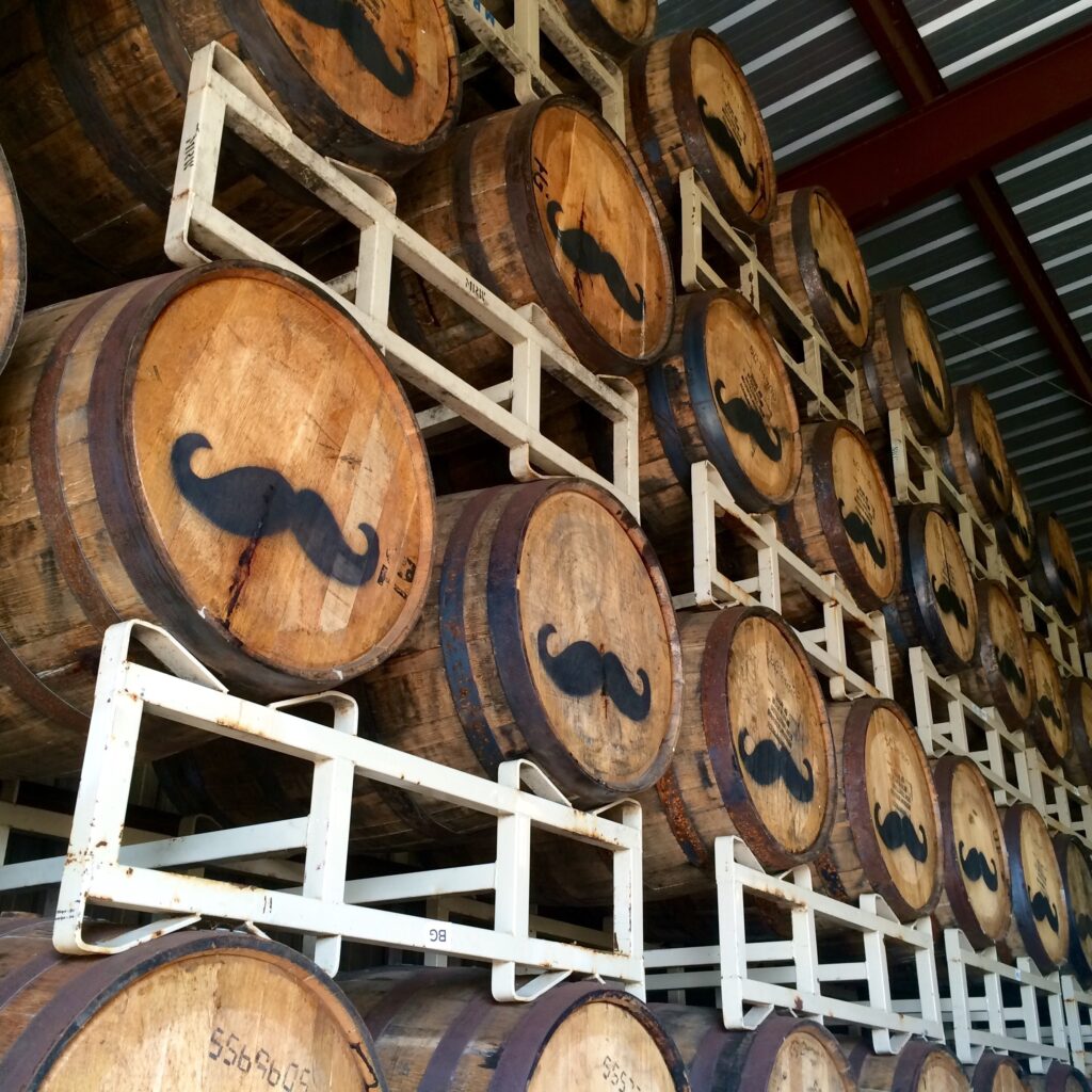 Pau Hana distillery has these cute wood barrels with mustaches spray painted on them. Visit this place if you travel to Maui.